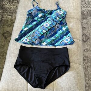 Vibrant Blue Patterned Bikini Set